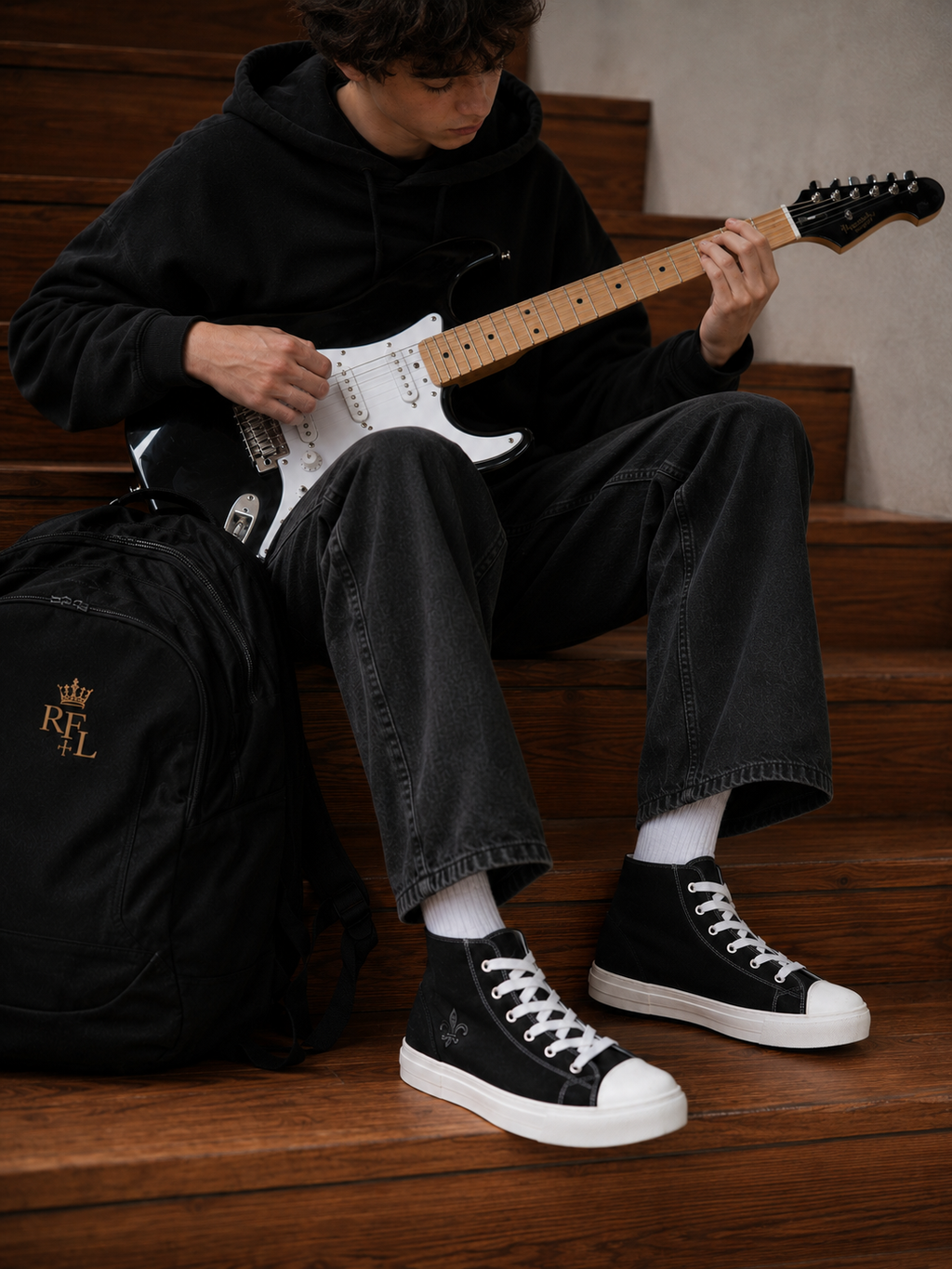 Baskets hautes en toile homme