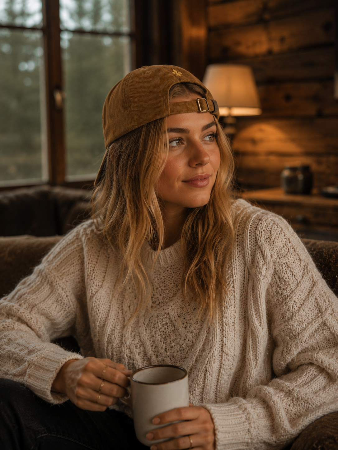 Casquette en velours côtelé