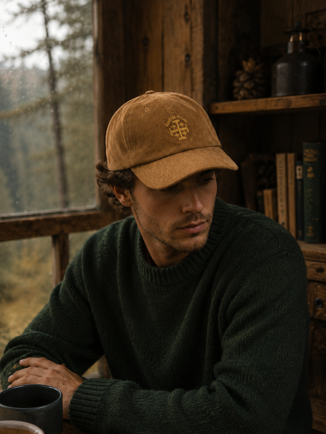 Casquette en velours côtelé